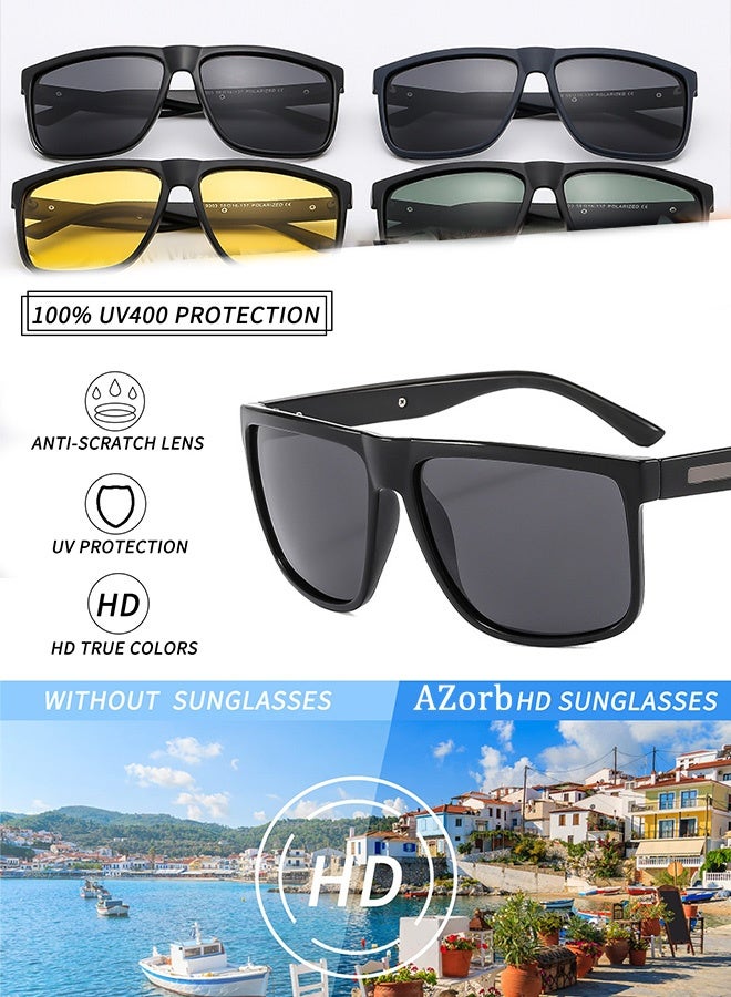 آأزورب نظارات شمسية كلاسيكية مستطيلة للرجال والنسائية التصميم الجذاب نظارة رجالية نظاره شمسيه نسائية ورجاليه النظارات الشمسية مع حماية UV400 خفيفة الوزن عالية الجودة عصرية ومضخمة نضرات رجال نضارات - Image 2