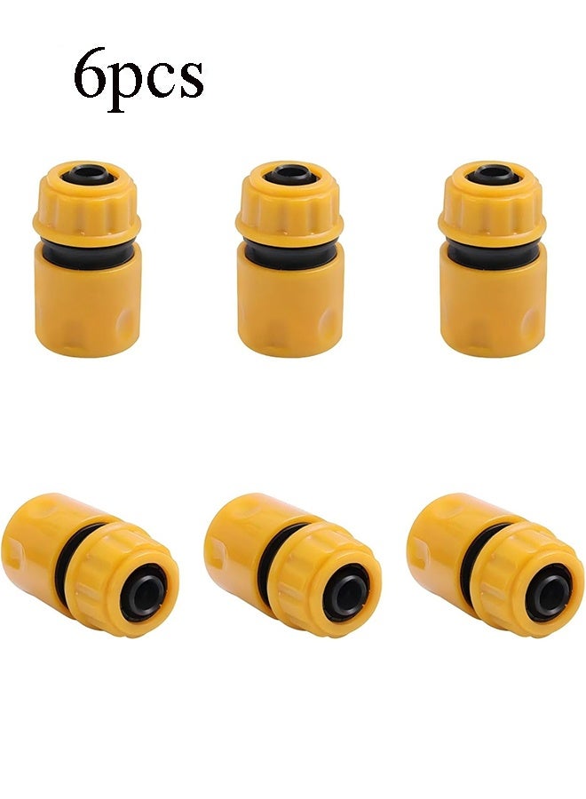واي جيه موصل طرف الخرطوم، تركيبة التوصيل السريع لطرف أنبوب الخرطوم للموصل السريع طرف خرطوم الوصلة السريعة، وصلة الري بالحدائق الموصلات السريعة مهايئات أدوات الحديقة، 6 حزمة (أصفر) - Image 1