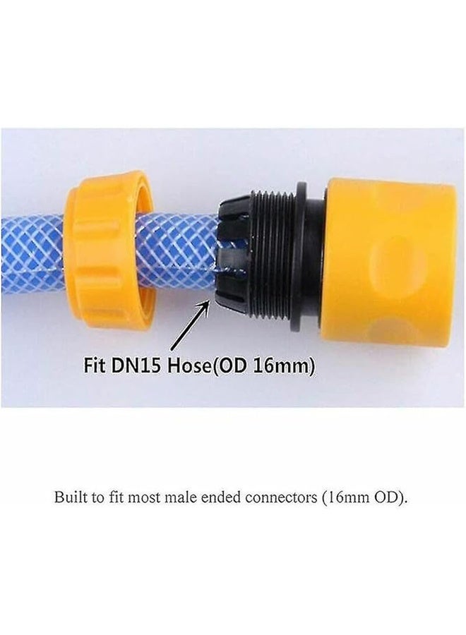 واي جيه موصل طرف الخرطوم، تركيبة التوصيل السريع لطرف أنبوب الخرطوم للموصل السريع طرف خرطوم الوصلة السريعة، وصلة الري بالحدائق الموصلات السريعة مهايئات أدوات الحديقة، 6 حزمة (أصفر) - Image 4