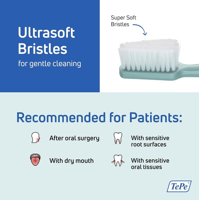TePe Gentle Care Post Surgical Toothbrush for Sensitive Tissue - Soft Bristles for Oral Surgery Recovery - Image 3