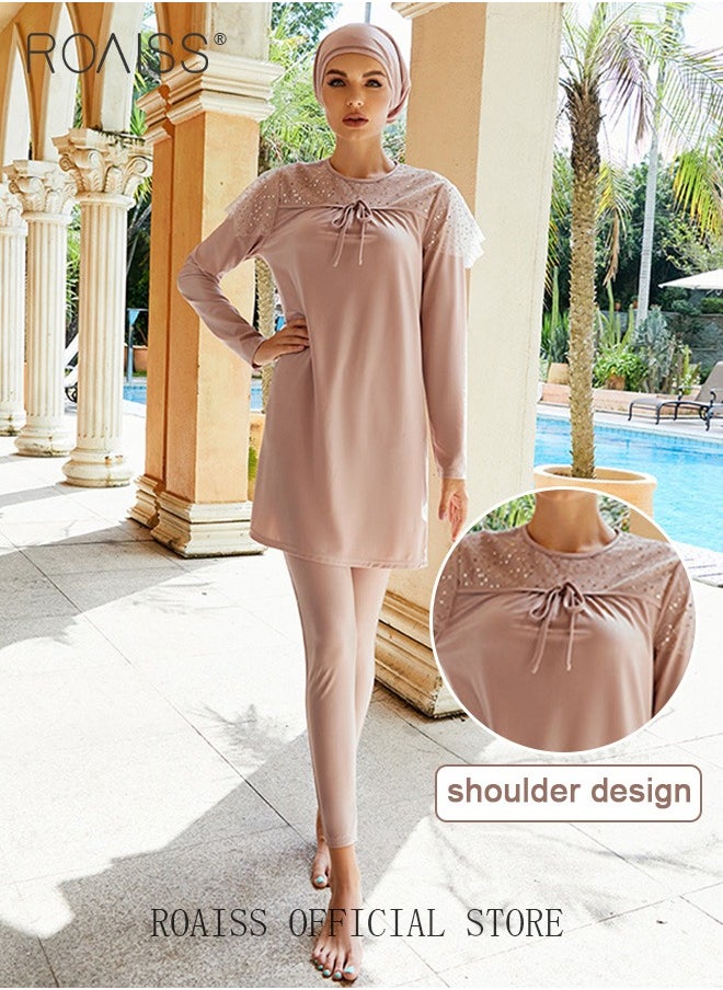 3 Pieces Muslim Fashion Ladies Swimwear Islamic Slim Three-piece Swimsuit Elasticity Sun Protection Fully Covered Burkini Arab Modest Swimming Clothes for Women - pzsku/ZD16E16EEEFA81DD83D03Z/45/_/1729044652/0972b534-e23a-4368-bca8-63024ba73b75