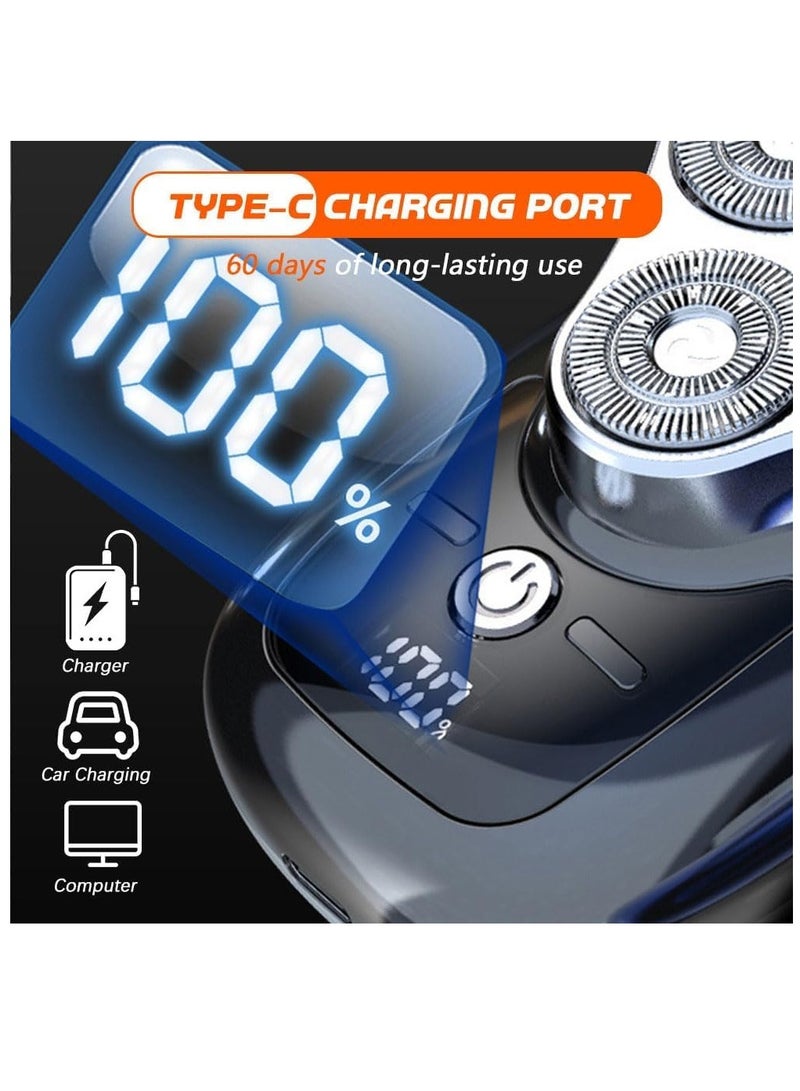 Mini Shaver Portable Electric Shaver with LED Display,Electric Razor for Men, USB Rechargeable Waterproof Portable Shavers Easy One-on Wet and Dry Use - Image 4