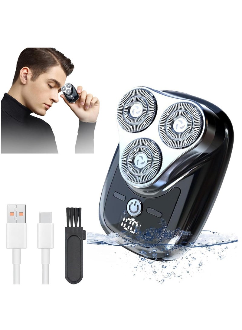 Mini Shaver Portable Electric Shaver with LED Display,Electric Razor for Men, USB Rechargeable Waterproof Portable Shavers Easy One-on Wet and Dry Use - Image 1