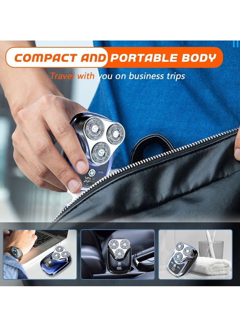 Mini Shaver Portable Electric Shaver with LED Display,Electric Razor for Men, USB Rechargeable Waterproof Portable Shavers Easy One-on Wet and Dry Use - Image 2