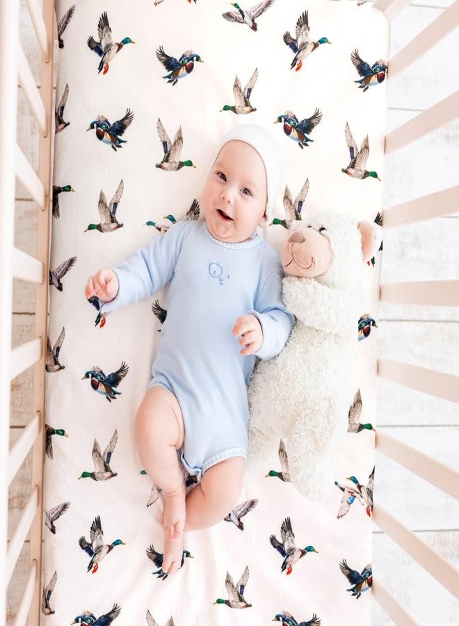 FIGEPO 4 Pack Mallard Duck Baby Crib Sheets Neutral Unisex Breathable Fitted Nursery Sheets for Baby Girl or Boys (Crib Sheet) - Image 3