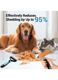 MIU COLOR MIU COLOR Dog Brush Kit 2PCS, Deshedding Dog Brush & 2 Sided Undercoat Rake for Dogs & Cats, Long Medium Hair Deshedding Tool, Effective Dog Brush Set Removing Knots, Mats, Tangles, Extra Wide  - Image 2
