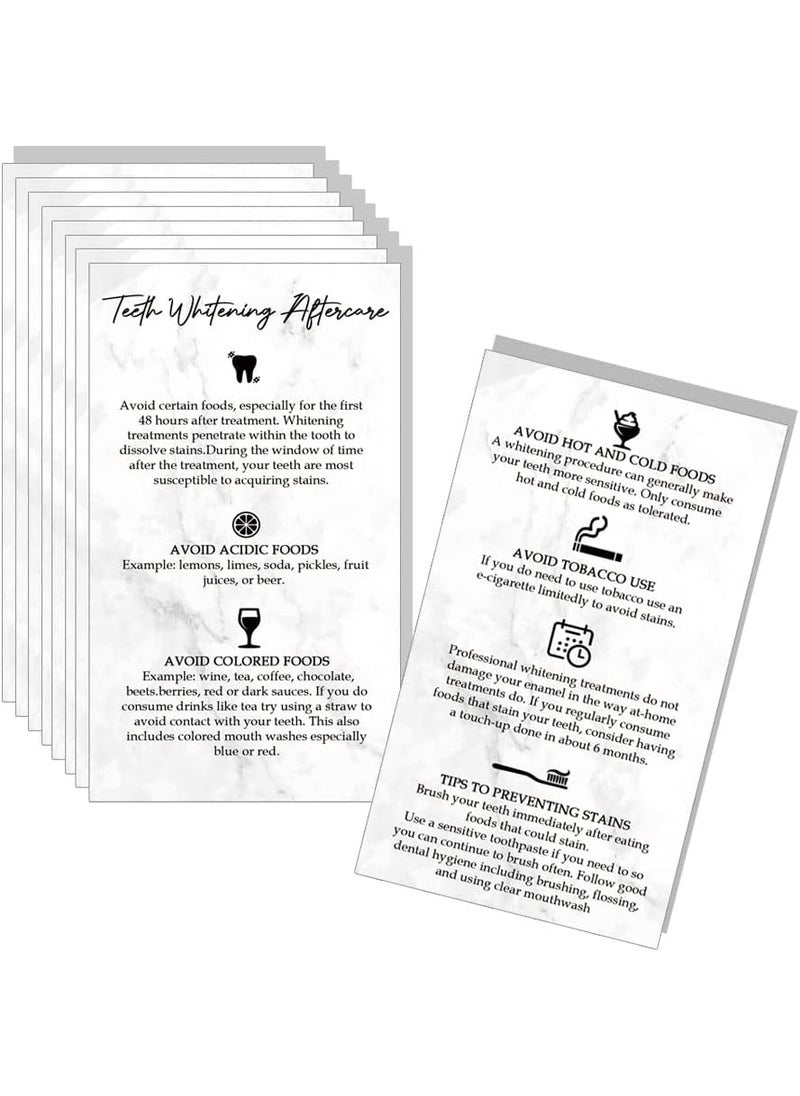 MAOSH Teeth Whitening Aftercare Instructions Cards, Professional Teeth Whitening Aftercare Instructions Cards, Double Sided Size 2 x 3.5 inch inch Business Card Size 50 Pack 