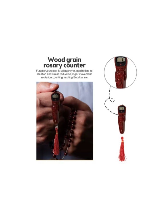 Digital Tasbih Tally Counter – Red Handheld Zikr Counter with LCD Display  - Image 2