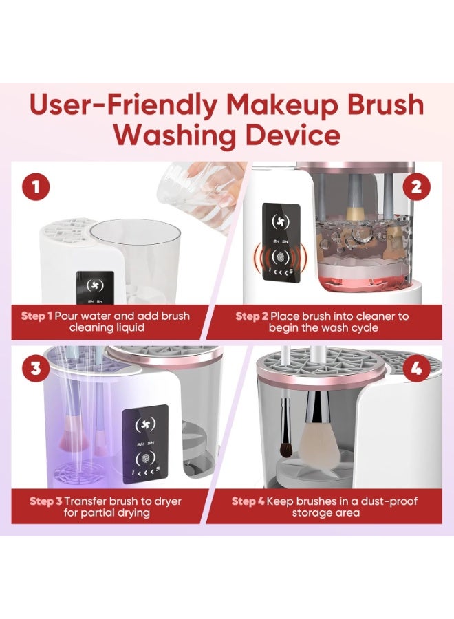 ELTRAZONE 3-in-1 Electric Makeup Brush Cleaner & Dryer – USB Automatic Brush Cleaning Machine with Holder | Portable Quick-Dry Beauty Tool for All Makeup Brush Sizes, Deep Cleansing & Fast Drying System - Image 2
