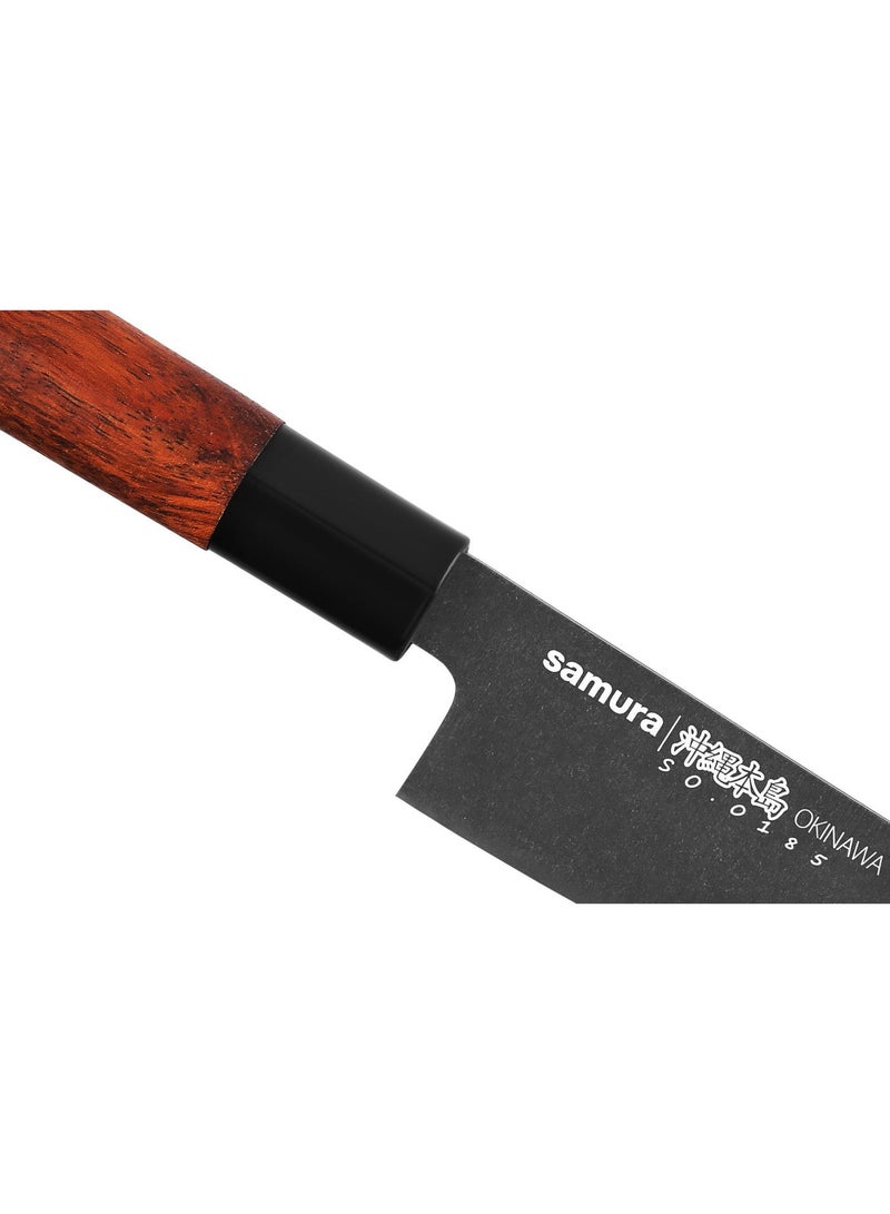 Samura Okinawa Stonewash Gyuto Knife 170 mm | AUS‑8 Japanese Steel 58–59 HRC | 6.7 inch Kitchen Knife with Rosewood Handle | Sharp Japanese‑Style Chef Knife for Meat, Fish and Vegetables - Image 4
