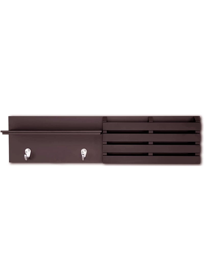 Device Bas with BROWN ART SHOPPEE Device Bas with BROWN ART SHOPPEE Brown Art Shoppee Mobile Stand MailKey Holder For WallWood Coat RackMail Sorter Organizer With 2 Metal Key Hooks For EntrywayMudroomKitchenOffice Brown  - Image 5