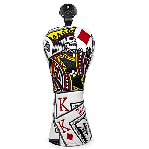 BAIRBRE Golf Club Covers Poker Diamond King 3 Wood Head Covers Fariway Wood Headcover Leather Golf Headcover for Most Brands - Image 1