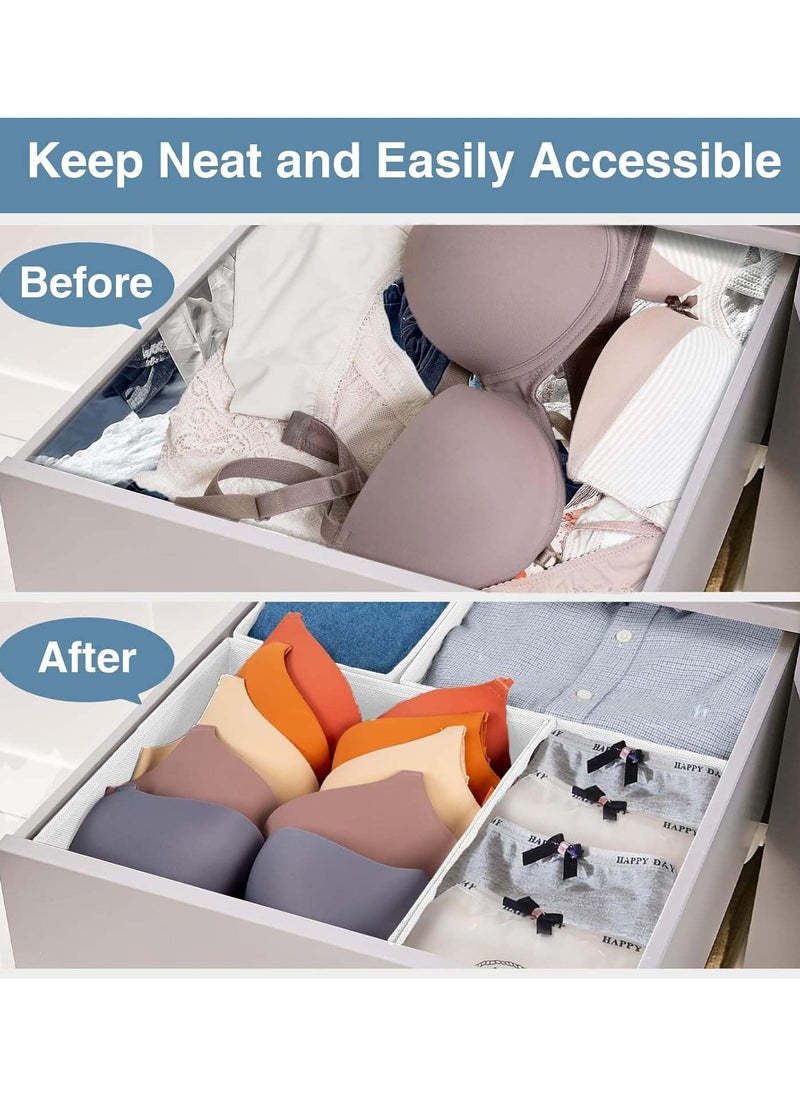 YIM-VIBEHAUS 6 Pack Wardrobe Organiser Foldable Underwear Drawer Organiser Closet Organizers and Storage for Clothes, Socks, Scarves, Ties (Multicolor)  - Image 2