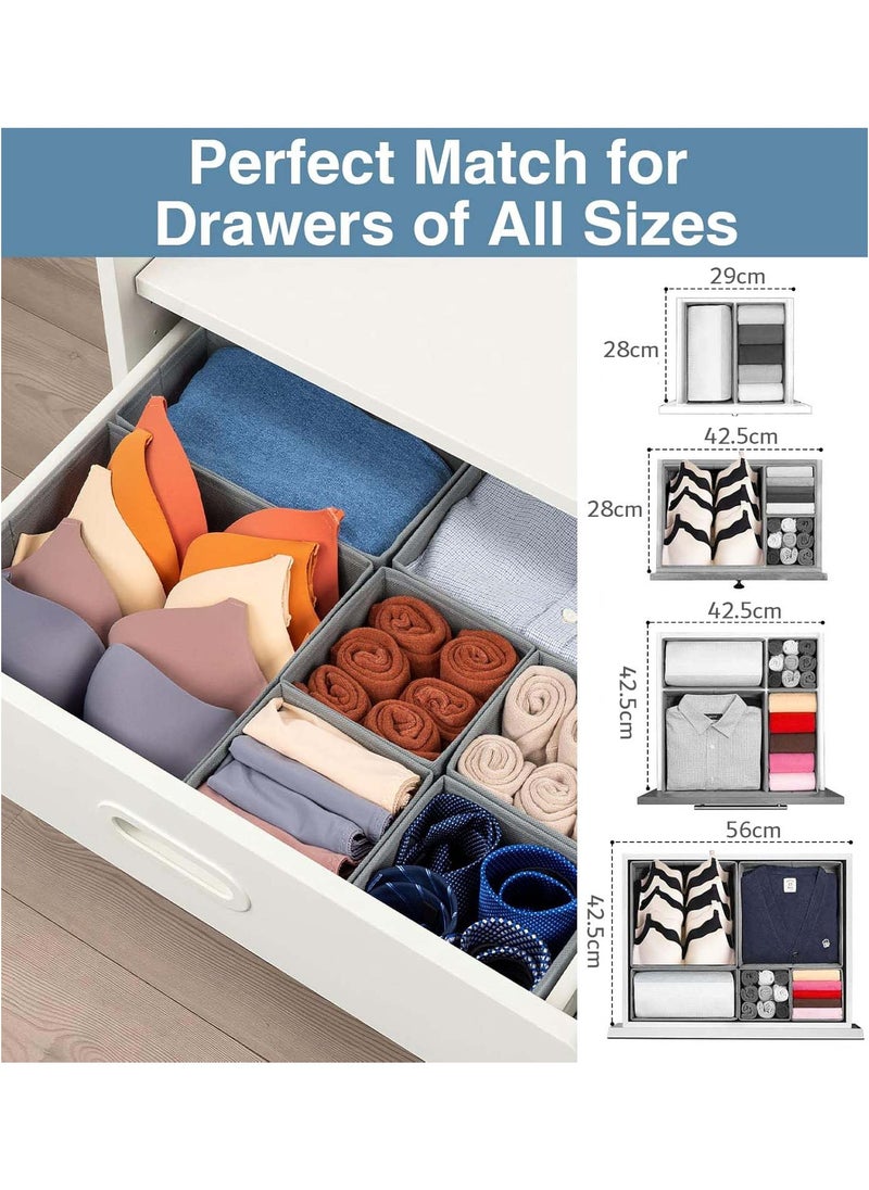 YIM-VIBEHAUS 6 Pack Wardrobe Organiser Foldable Underwear Drawer Organiser Closet Organizers and Storage for Clothes, Socks, Scarves, Ties (Multicolor)  - Image 5