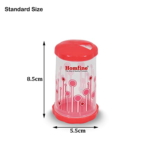 Homfine Set of 2Pcs Twist Salt and Pepper Shaker/Salt Dispenser Transparent 100% Food Grade BPA Free Plastic (Transparent, Multi Colour) - Image 3