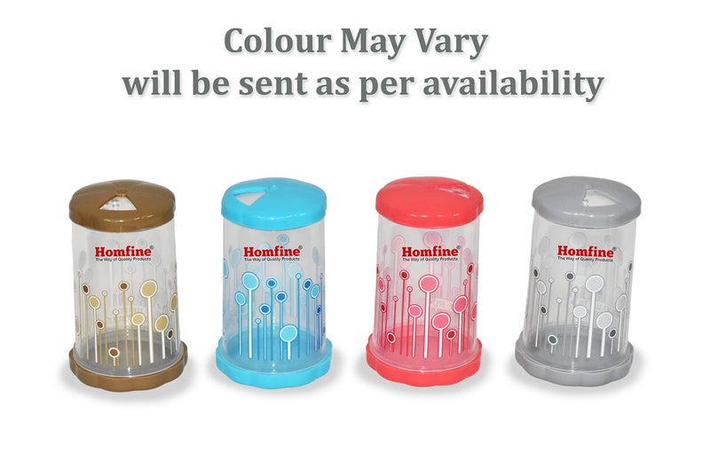 Homfine Set of 2Pcs Twist Salt and Pepper Shaker/Salt Dispenser Transparent 100% Food Grade BPA Free Plastic (Transparent, Multi Colour) - Image 4