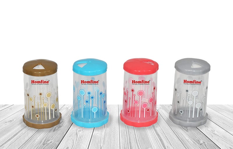 Homfine Set of 2Pcs Twist Salt and Pepper Shaker/Salt Dispenser Transparent 100% Food Grade BPA Free Plastic (Transparent, Multi Colour) - Image 5