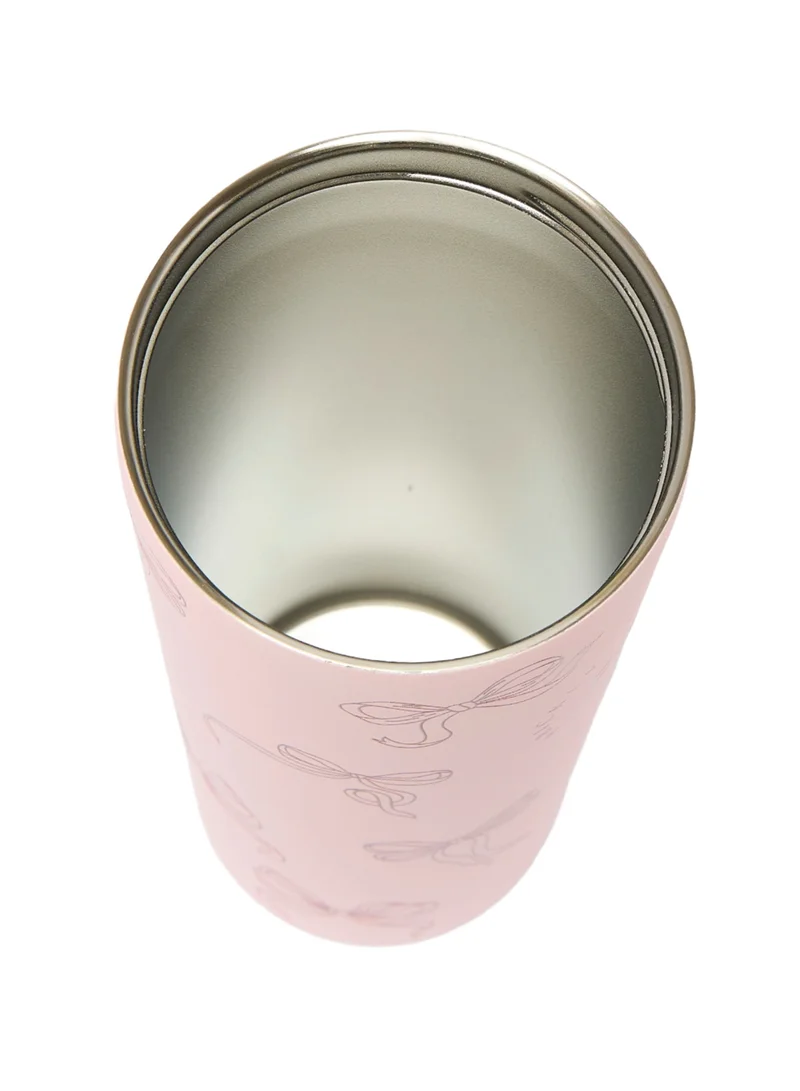 Prickly Pear Stainless Steel 24 Oz 2 in 1 Water Bottle With Straw And Travel Cup, Pretty Bows Design