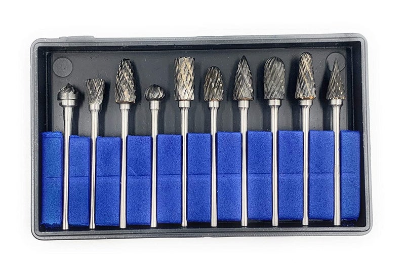 Ceznek Carbide Bur Bit 23mm Set of 10pc for Grinding Carving Drilling in Metals Wax Plastic Clay Ceramic etc Multipurpose for Dental Jewellery Making Model Making Hobby Crafts DIY - Image 1