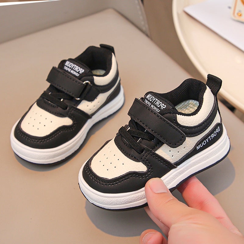 Spring Korean Style Children'S Velcro Non-Slip Casual Shoes Boys And Girls Baby Soft-Soled Toddler Shoes - Image 1