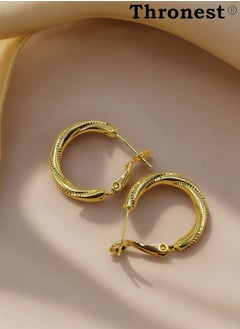 Thronest 18k Gold Earrings，Elegant Simple Hoop Earrings for Women，Minimalist Single Hoop Design, Lightweight and Hypoallergenic Jewelry for Daily Wear Or Gifts  - Image 3