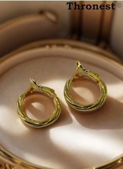 Thronest 18k Gold Earrings，Elegant Simple Hoop Earrings for Women，Minimalist Single Hoop Design, Lightweight and Hypoallergenic Jewelry for Daily Wear Or Gifts  - Image 4