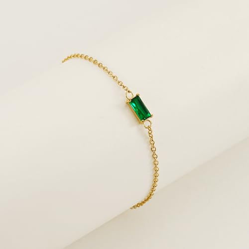 Peora Gold Plated Green Crystal Studded Openable Bracelet Fashion Jewellery for Women & Girls - Image 3