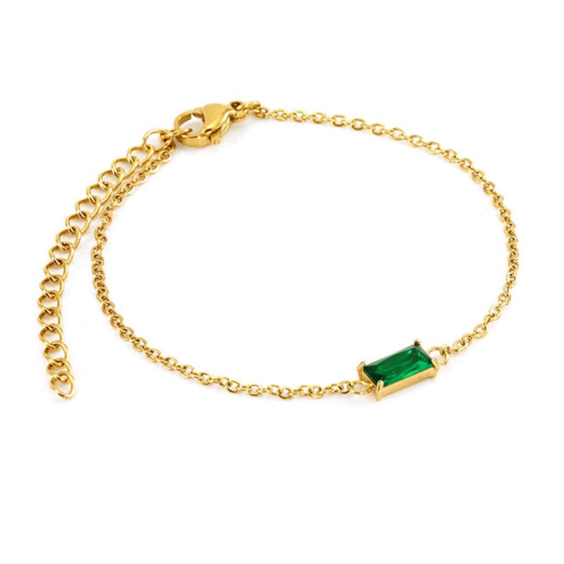 Peora Gold Plated Green Crystal Studded Openable Bracelet Fashion Jewellery for Women & Girls - Image 4