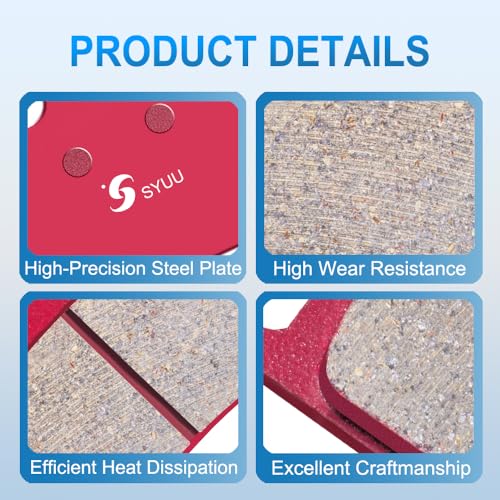 S SYUU Ceramic Front Rear Brake Pads Set Compatible with Kawasaki ZZR 1400 Ninja ZX14 ZX1400 Concours 14 ZG1400 GTR 1400 ABS 2008 2009 2010 2011 2012 2013-2016 ZX14R 2013 2014 2015 2016 FA417F FA254R - Image 3
