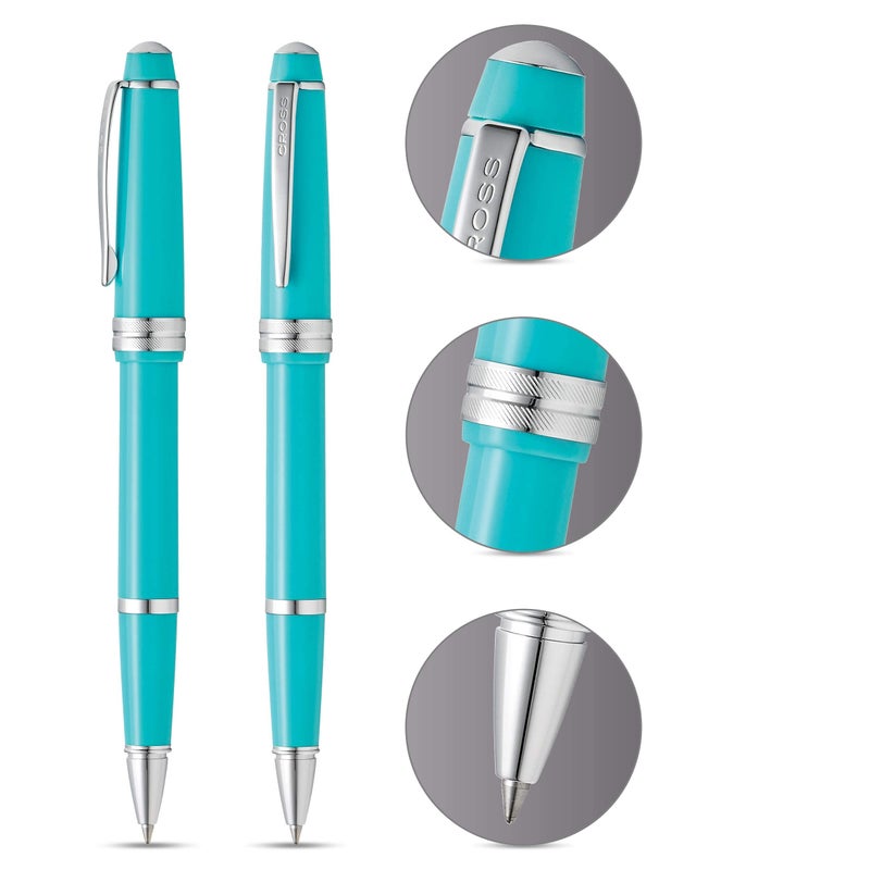 Cross Bailey Light Refillable Rollerball Pen Presented in a Everyday Gift Box - Medium Point, Black Ink, Polished Teal - Image 2