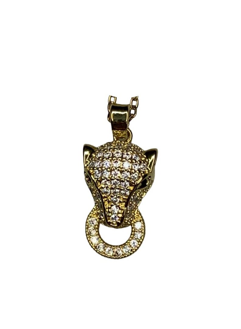 Influence Germany Panther Head Pendant Necklace – Gold-Tone Stainless Steel - Image 2