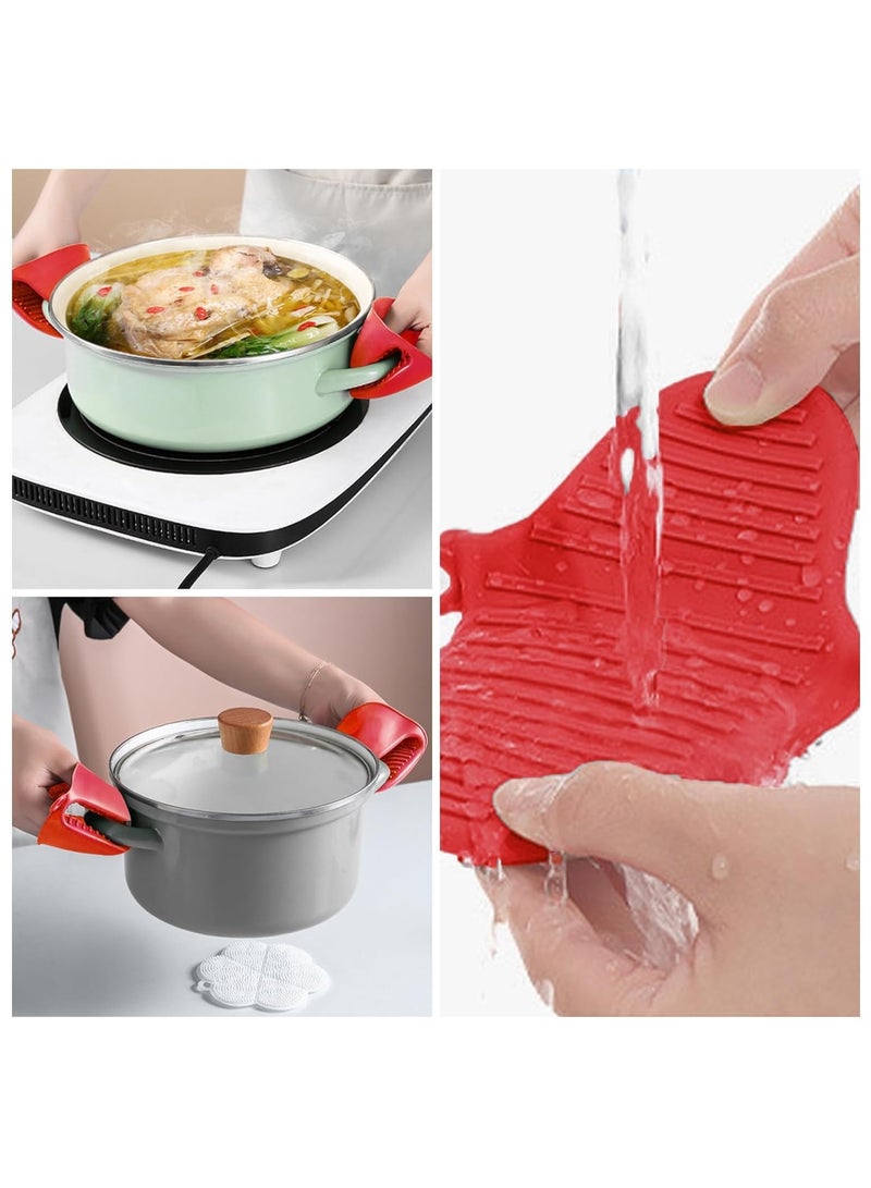 2 Pairs Oven Mitts Heat Resistant,Mini Silicone Oven Gloves,Pinch Grips Mitts Potholder for Kitchen Cooking  Baking  - Image 4