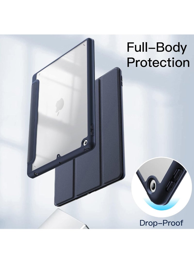 روك بو حافظة لجهاز iPad مقاس 9.7 بوصة (الجيل السادس/الخامس 2018/2017) مع حامل قلم شفاف وغطاء خلفي شفاف وحامل رفيع وغطاء لوحي مقاوم للصدمات مع خاصية الإيقاظ/السكون التلقائي - Image 4