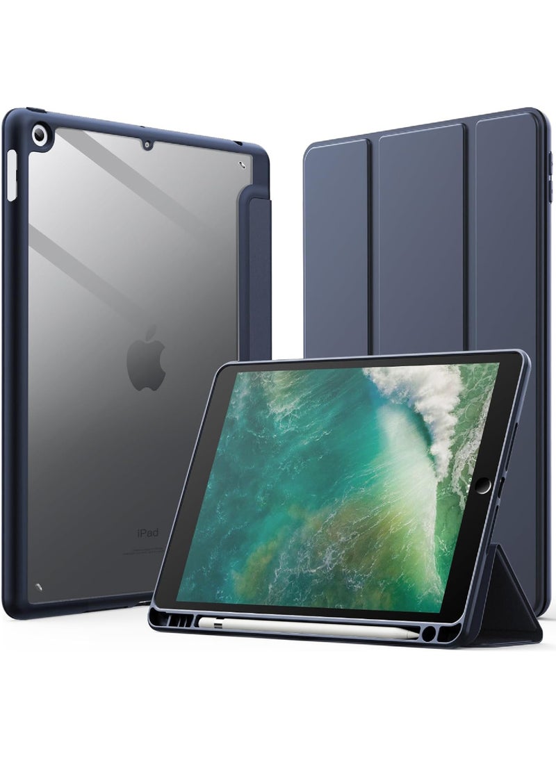 روك بو حافظة لجهاز iPad مقاس 9.7 بوصة (الجيل السادس/الخامس 2018/2017) مع حامل قلم شفاف وغطاء خلفي شفاف وحامل رفيع وغطاء لوحي مقاوم للصدمات مع خاصية الإيقاظ/السكون التلقائي - Image 1