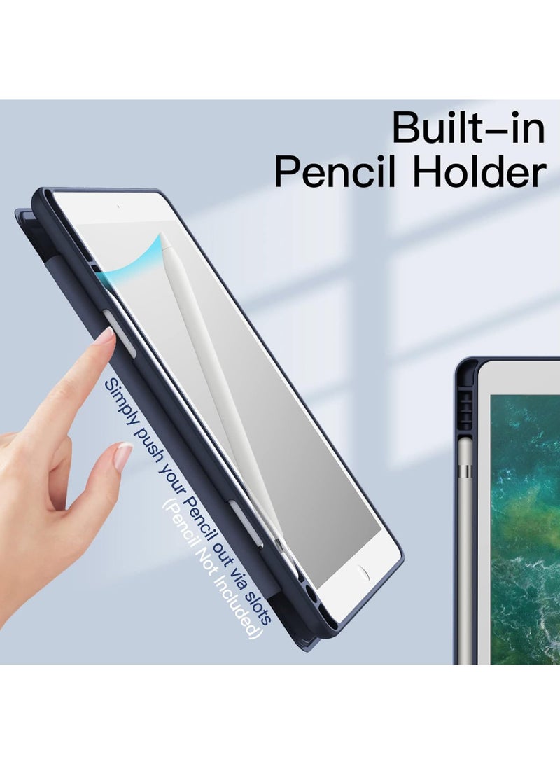 روك بو حافظة لجهاز iPad مقاس 9.7 بوصة (الجيل السادس/الخامس 2018/2017) مع حامل قلم شفاف وغطاء خلفي شفاف وحامل رفيع وغطاء لوحي مقاوم للصدمات مع خاصية الإيقاظ/السكون التلقائي - Image 5