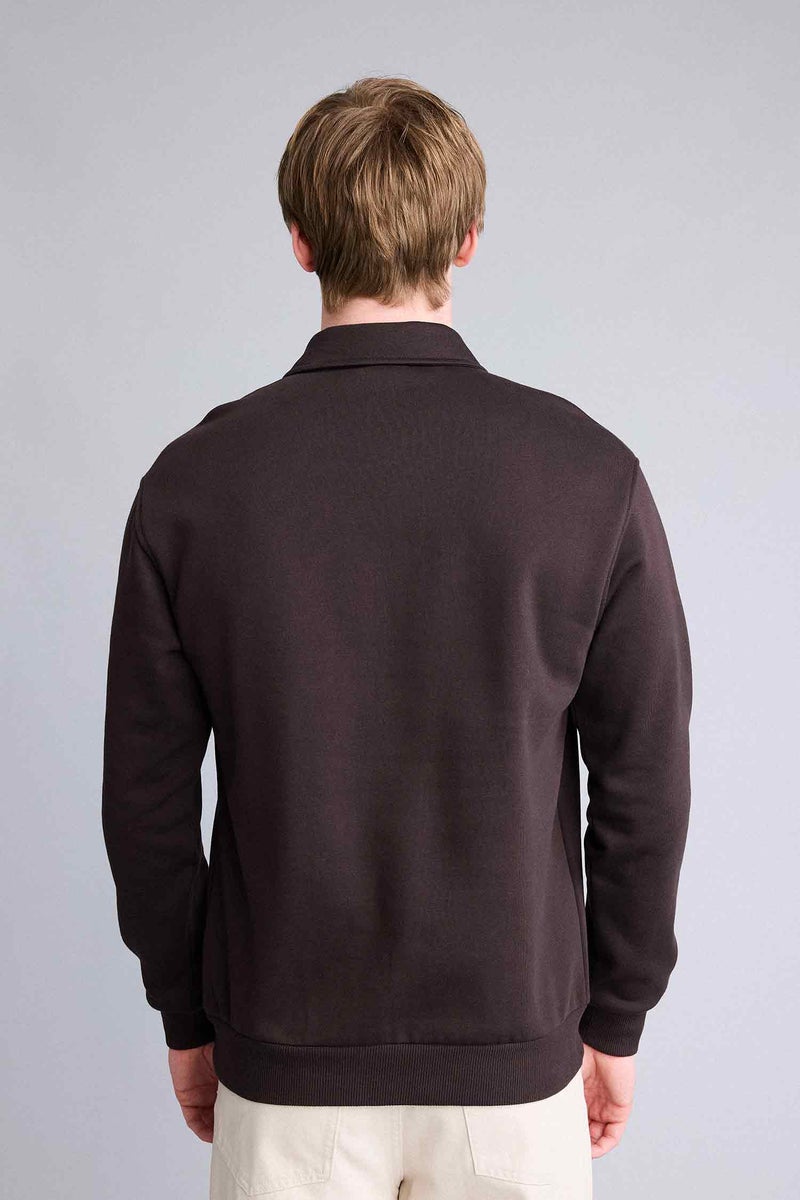 DeFacto Brown Man Thick Fabric Sweatshirt Casual - Image 5