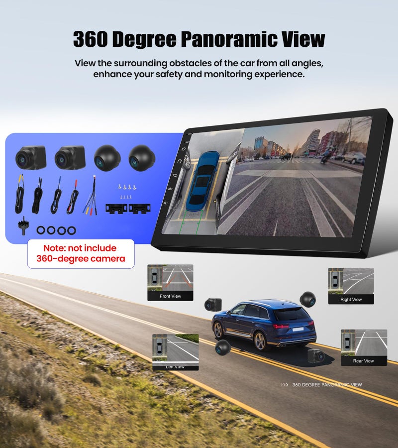 SIXWIN 8Core 6G+128G Android Car Radio Stereo for Honda Accord 2008 2009 2010 2011 2012 2013 Upgrade 10.1 Inch Touch Screen with 360° Panoramic View CarPlay Android Auto Mirror Link WiFi Backup Camera - Image 5