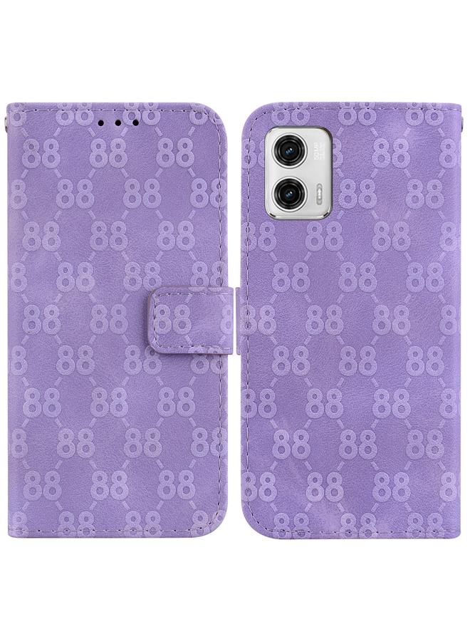 اس-توب جراب لهاتف Motorola Moto G73 مصنوع من الجلد المنقوش على شكل حرف 8 مزدوج - Image 1