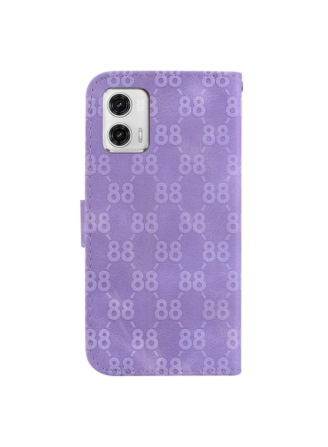 اس-توب جراب لهاتف Motorola Moto G73 مصنوع من الجلد المنقوش على شكل حرف 8 مزدوج - Image 3