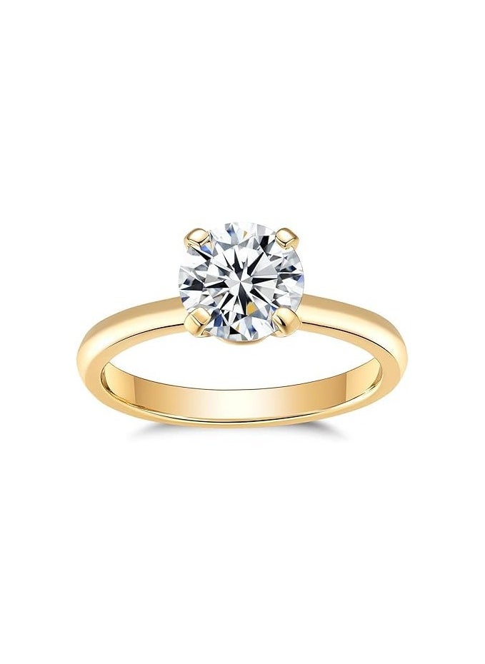 18K Gold Plated Round Solitaire Ring with 2 Carat Cubic Zirconia for Expression of Love, Engagement and Wedding for Women - pzsku/ZD16F1C154ABE75F4BB63Z/45/_/1738520513/588755b4-ed49-43df-b4d4-a10cdf93bdbb