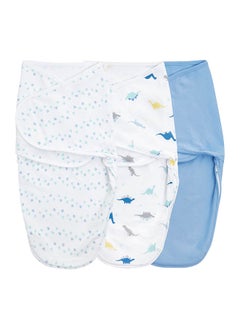 aden + anais Pack Of 3 Easy Swaddle Wrap - Dino-Rama, 0 - 3 Months  - Image 1