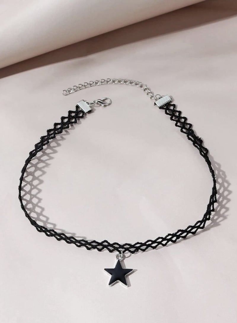 يوكا  قلادة سلسلة مزخرفة قلادة بتعليقة نجم تصميم مختلف - Image 3