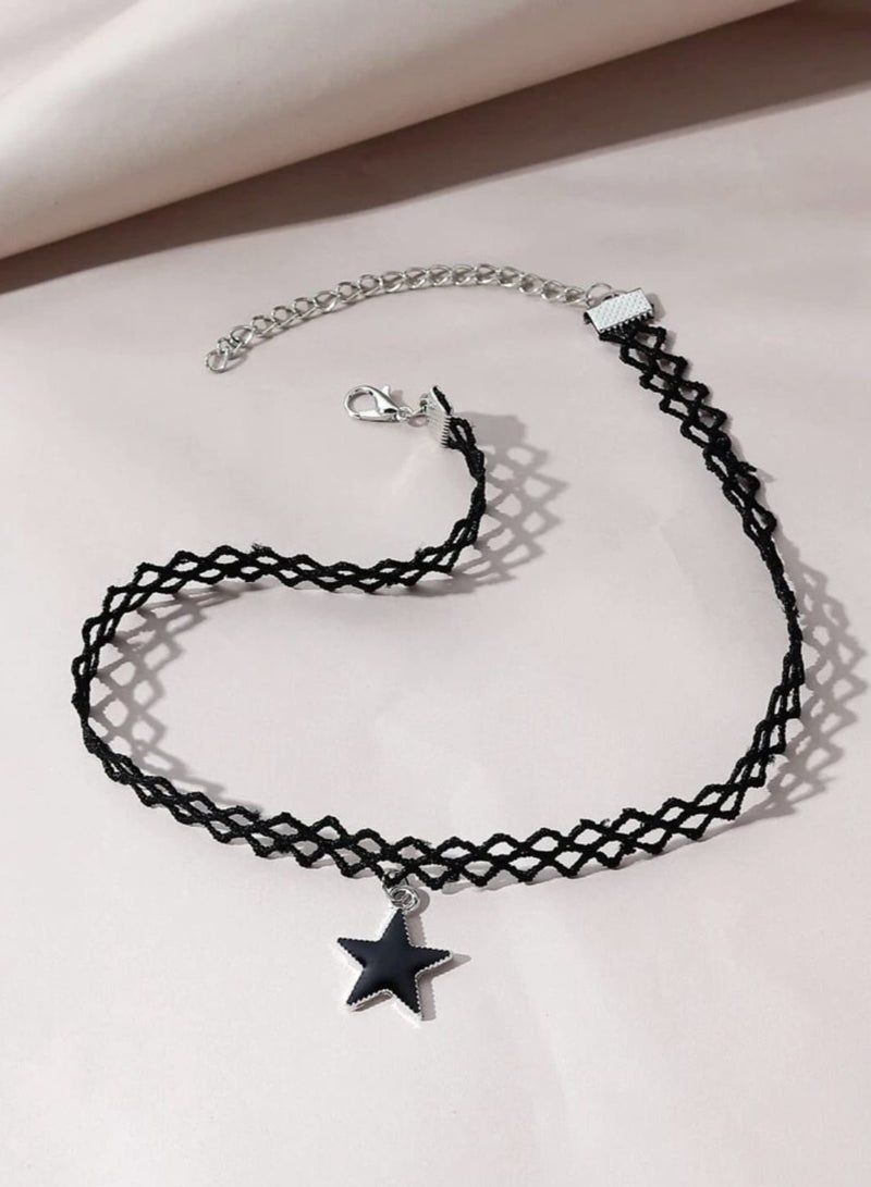 يوكا  قلادة سلسلة مزخرفة قلادة بتعليقة نجم تصميم مختلف - Image 4