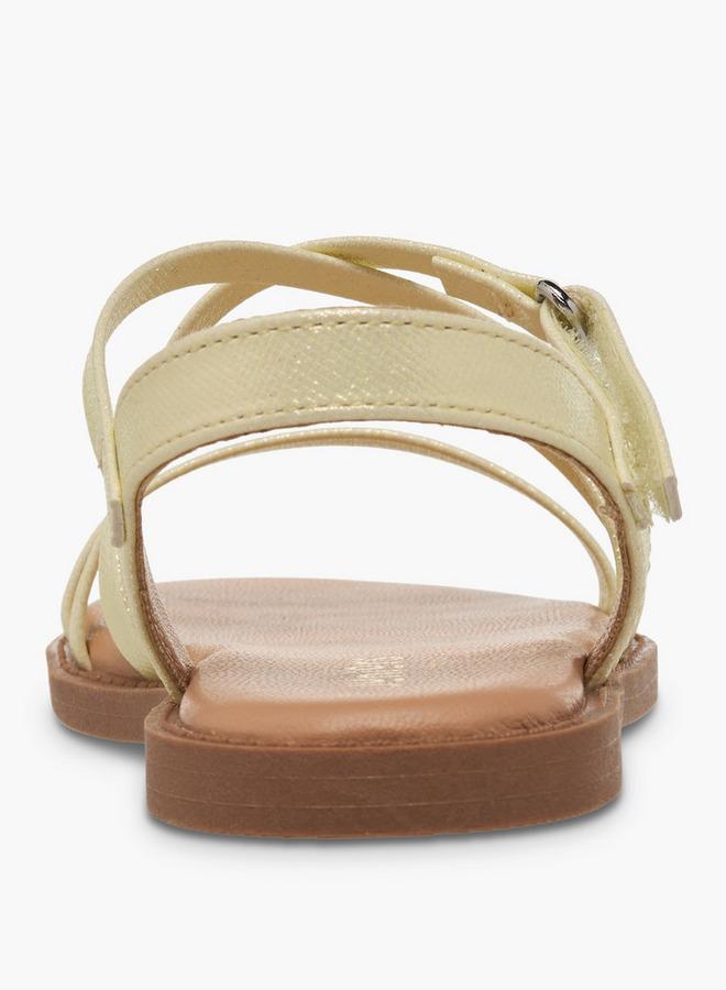 JUNIORS Girls Cross Strap Hook and Loop Sandals - Image 4