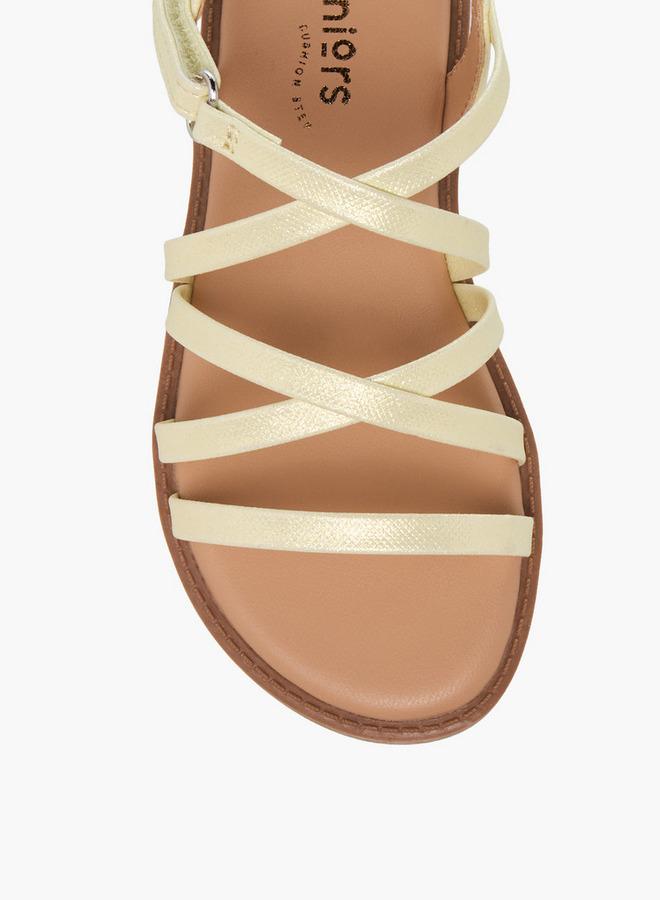 JUNIORS Girls Cross Strap Hook and Loop Sandals - Image 3