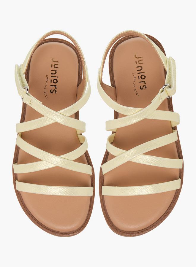 JUNIORS Girls Cross Strap Hook and Loop Sandals - Image 2