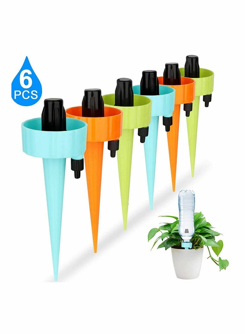 Excefore Plant Self Watering Spikes 6pcs Devices Automatic Waterer with Slow Release Control Valve Adjustable Water Volume Drip System for Home and Vacation Plant Watering - Image 1