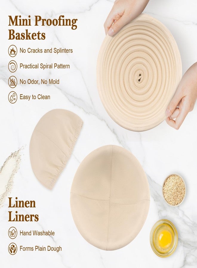 REMEIT 6 Pack 5 Inch Mini Banneton Bread Proofing Basket, REMEIT Sourdough Bread Baking Supplies, Small Banneton Basket Proofing Baskets for Sourdough Bread Baking - Image 5
