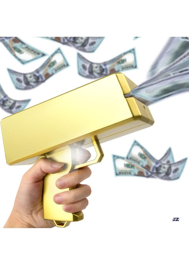 Gulf Trend Gold Money Guns Shooter – Super Money Gun Make it Rain Toy Gun, Handheld Spray Cash Gun for Game, Movies, Party Supplies (Golden) - Image 1