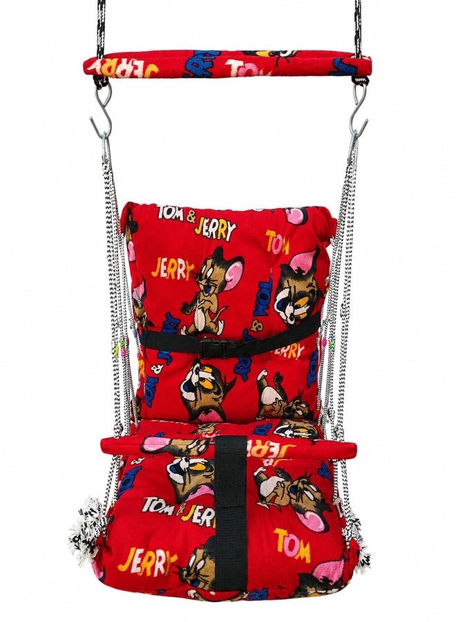 POOMPARA Foldable Baby Swing Jhula for 0-3 Years Babies & Kids | Soft Cotton Fabric Baby Dolana with Safety Belt & Free 400cm Extra Rope | Indoor Hanging Cradle Swing for Infants & Toddlers - Image 1